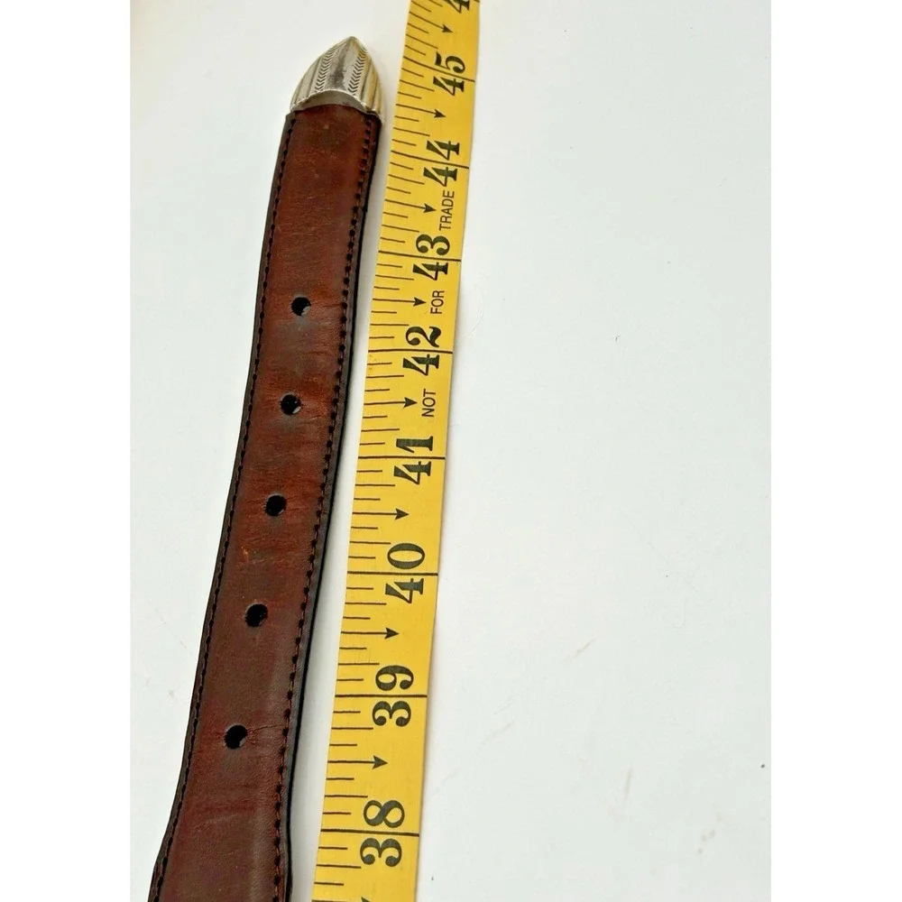Men's Belt Imported Italian Leather Silver Golf Conchos 45 in‎ Classic Smooth